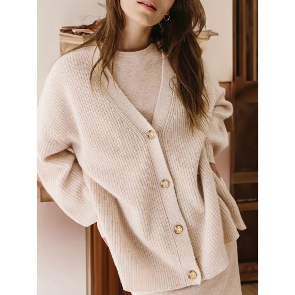 Popular Solid Color Cardigan Sweater Coat