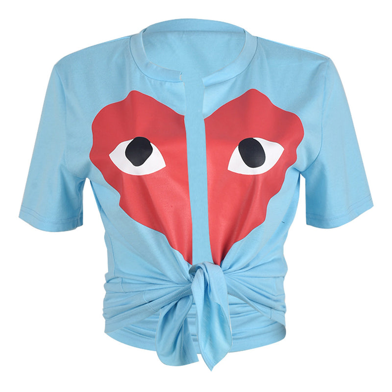 Short Sleeve Love Eye Top