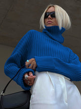 Turtleneck Over Sleeve Short Sweater